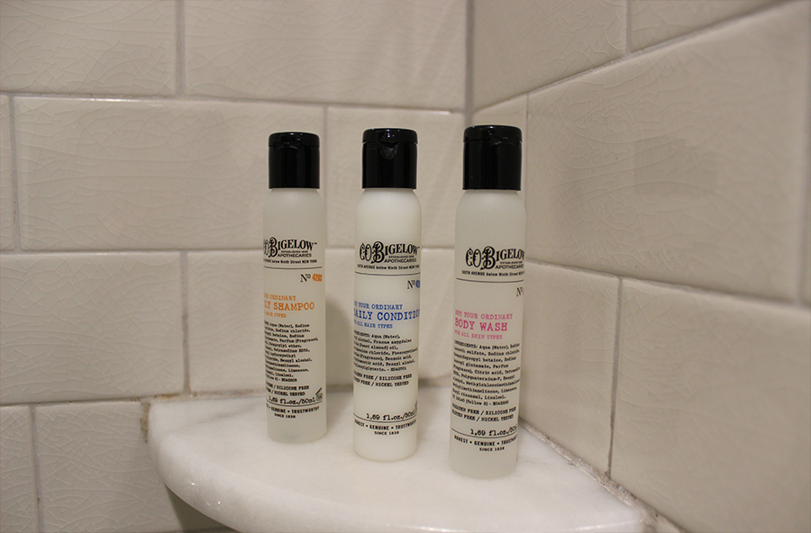 CO Bigelow Products in Hotel Shower