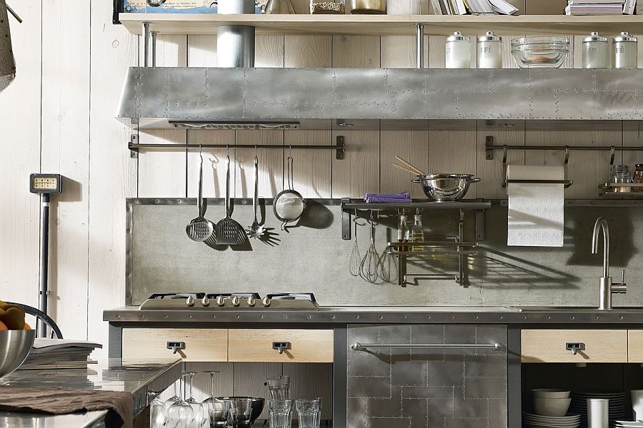 Carefully crafted cooktops and shelves crafted from steel