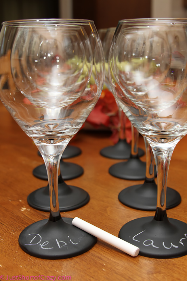 Chalkboard Dipped Wine Glasses