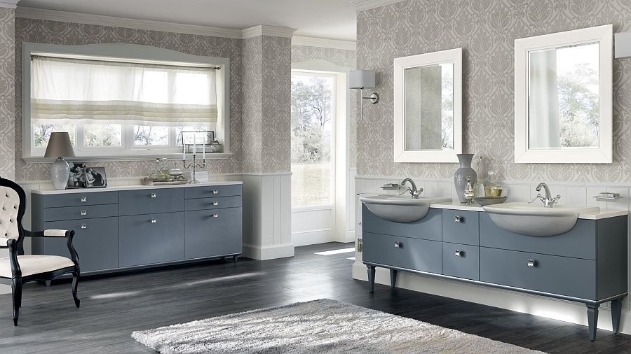 Classy bathroom design with Italian flair and a splash of blue