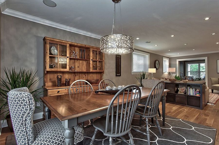 Gray and brown dining shop room