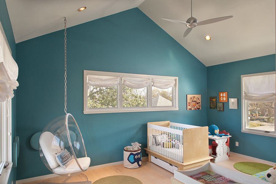 Eero Aarnio Bubble Chair in the contemporary nursery [From: Benjamin Hill Photography]