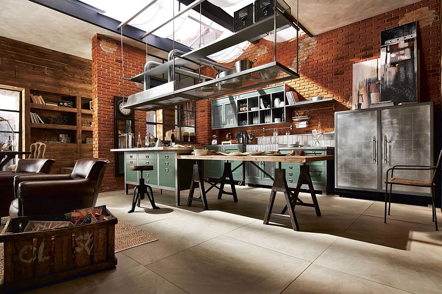 Exquisite Loft Kitchen composition with elegant, vintage style