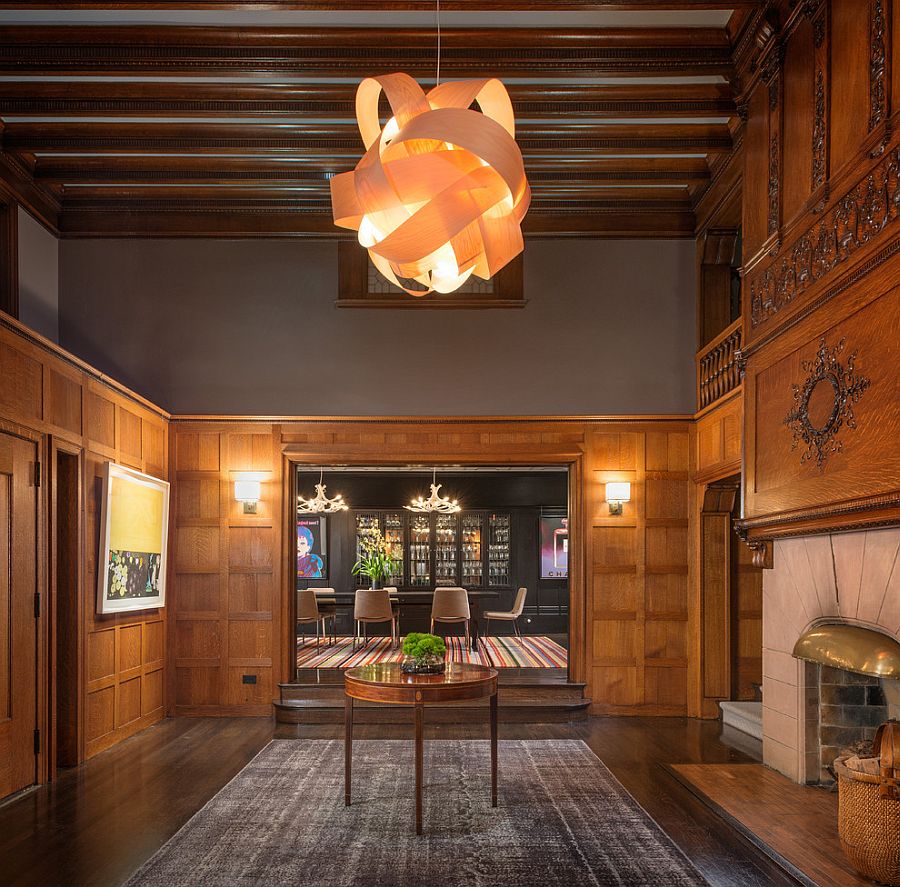 Fabulous entry space with the gorgeous Leonardo Pendant [Design: Sutro Architects]