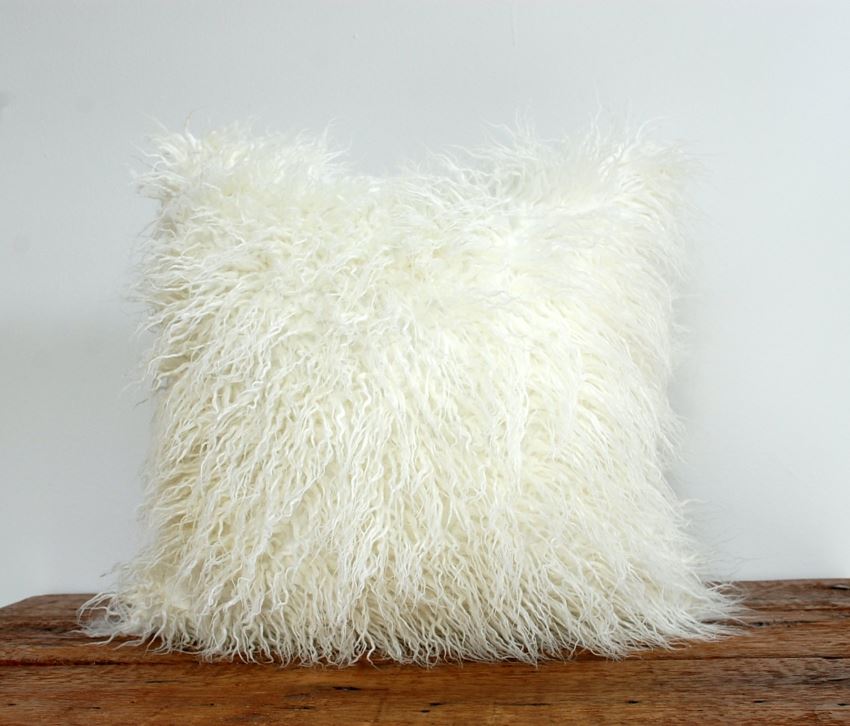 Faux fur pillow cover from Etsy shop Vermont Home Design