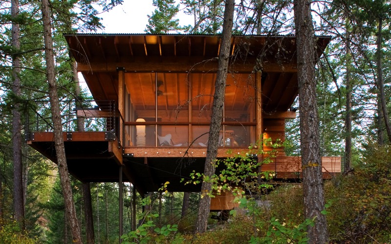 Flathead Lake Cabin Rear