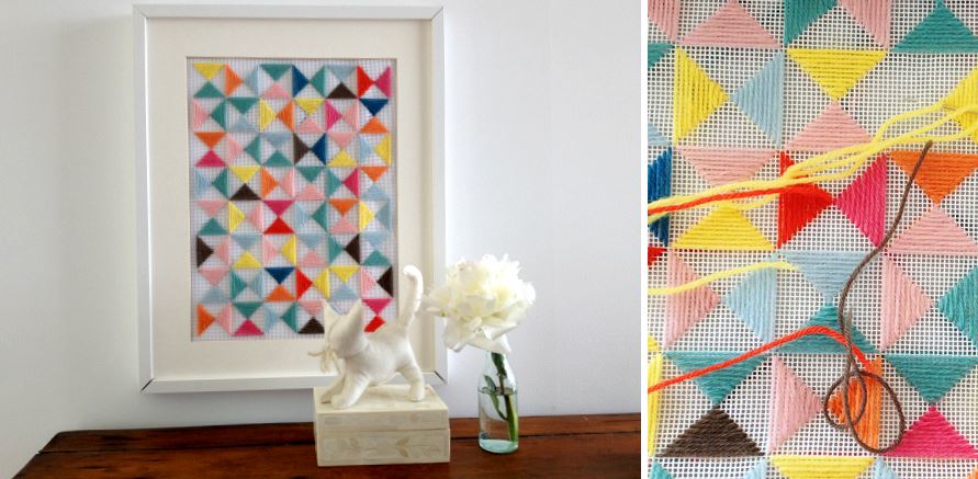 Geometric embroidery from She Makes a Home