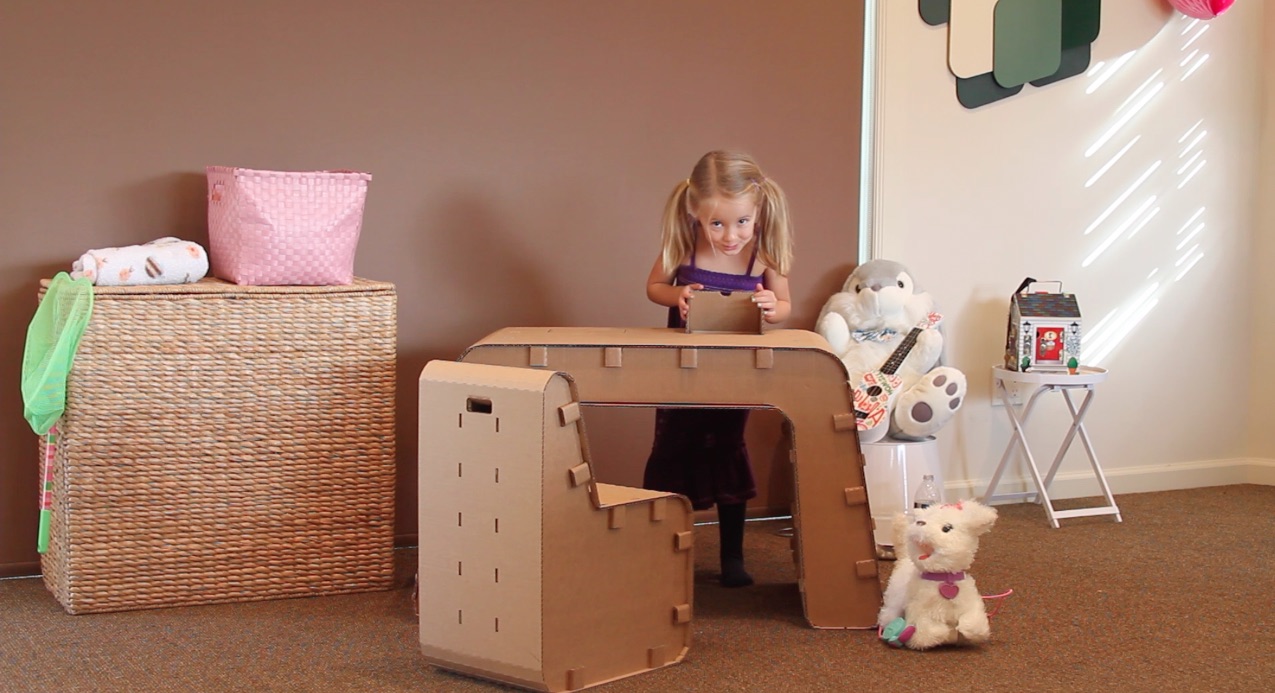 Girl Playing with Desk