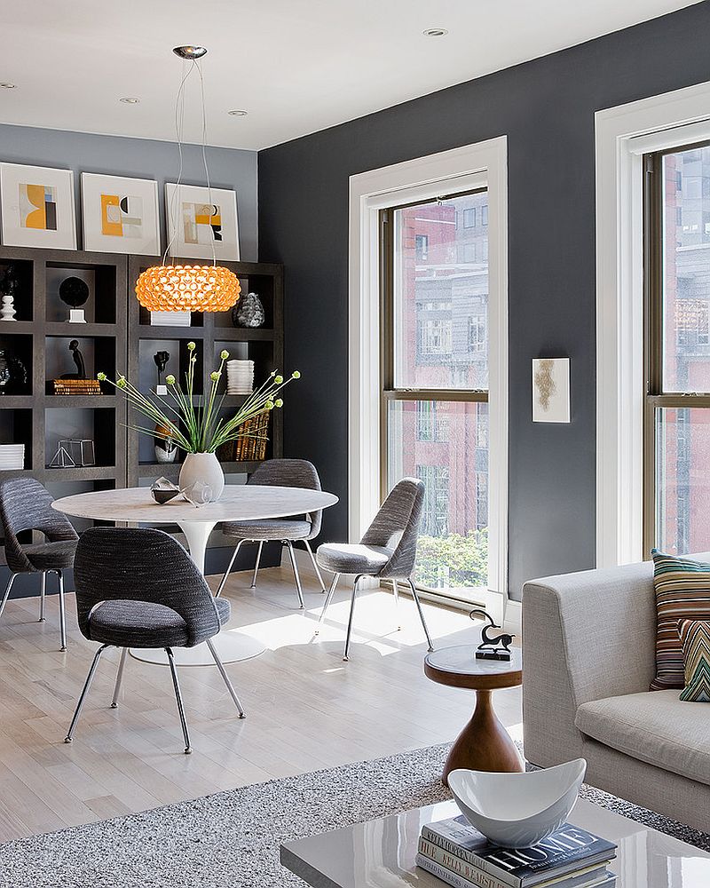 Black and best sale grey dining room