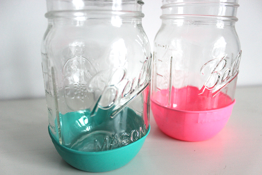 Green and Pink Mason Jars