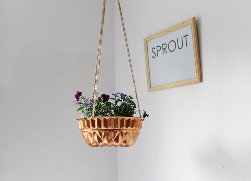 Handmade Stoneware Bundt Pan Repurposed as a Planter