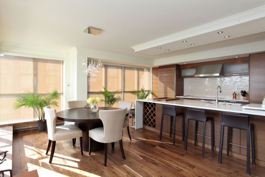 Hardwood flooring in a luxury condo