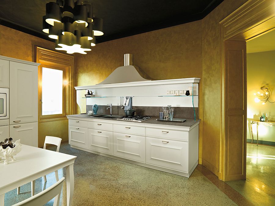 Interesting use of gold in the contemporary kitchen