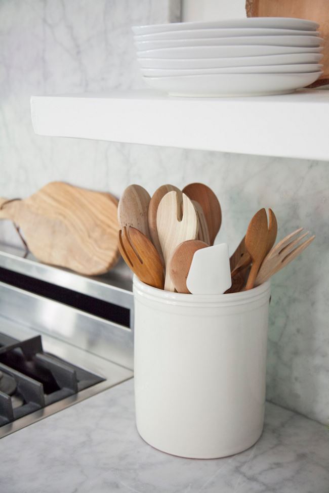 Kitchen organization in the studio of Camille Styles