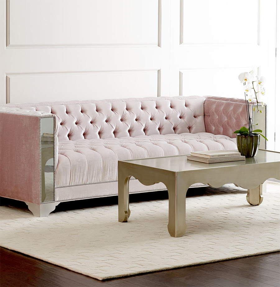 Lena Mirrored Sofa with Tufting