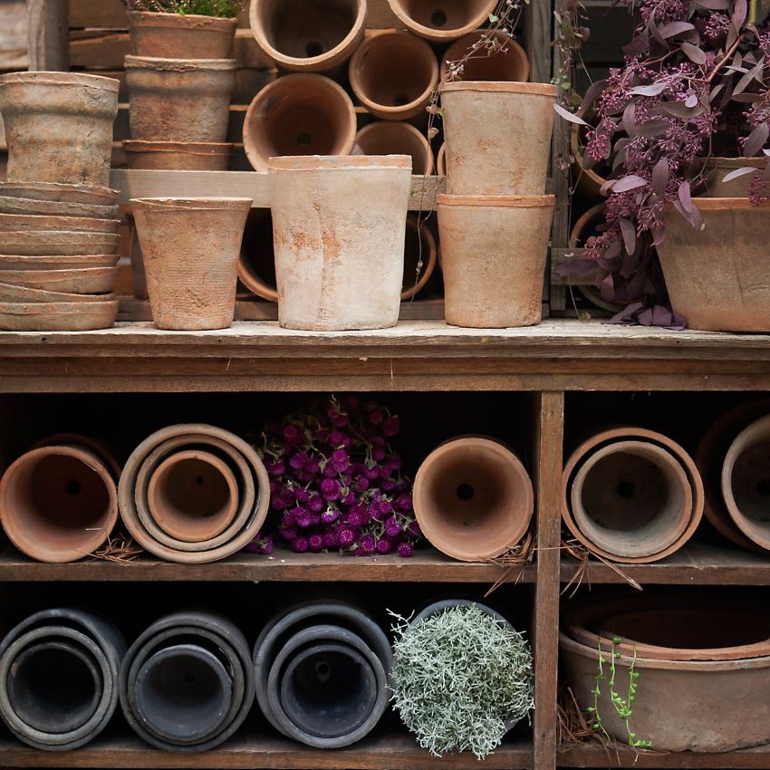 Linen-wrapped pots from Terrain