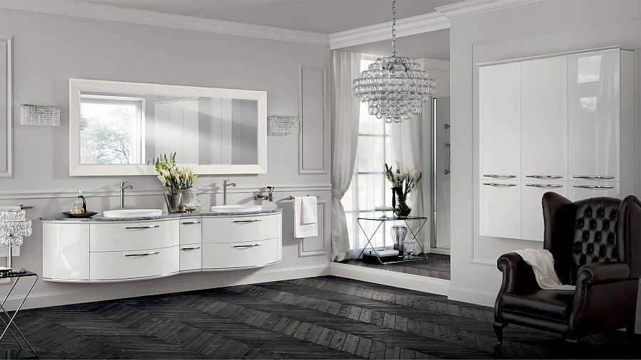 Magnifica bathroom in Prestige White lacquer oozes sophitication