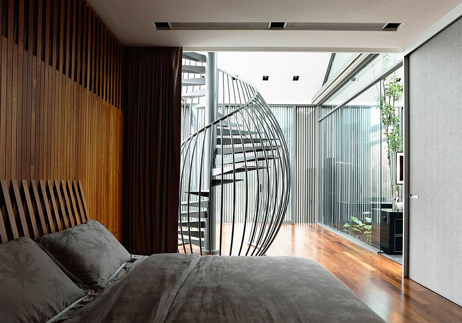 Master bedroom has a relaxed, contemporary vibe