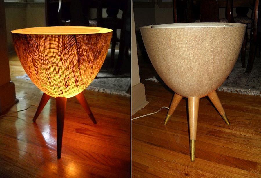 Midcentury modern Bullet Planter turned into a brilliant lighting fixture [From: etsy]