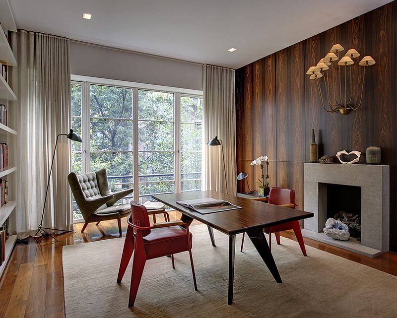 Midcentury home office with a relaxed modern ambiance