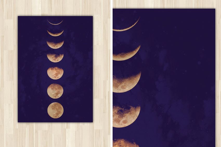 Moon phase poster from Etsy shop Pinepixel