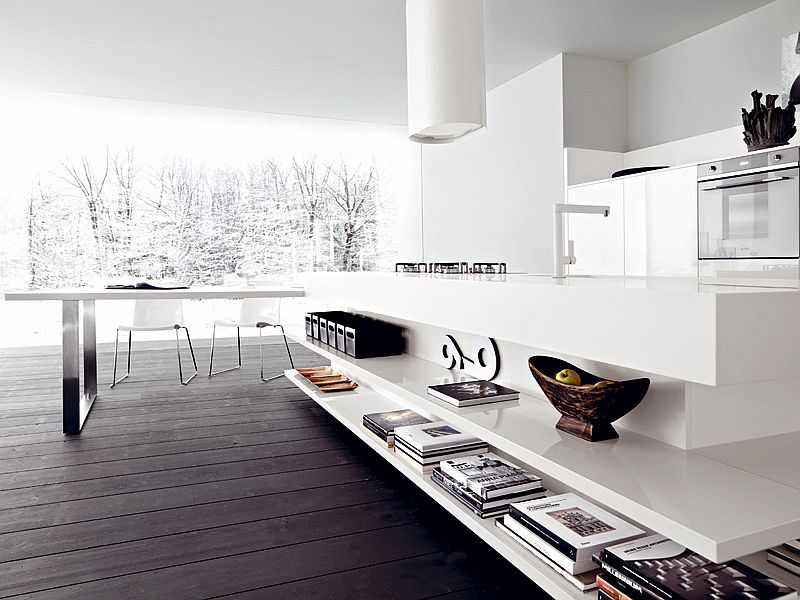 Open shelves allow you to decorate kitchen in style