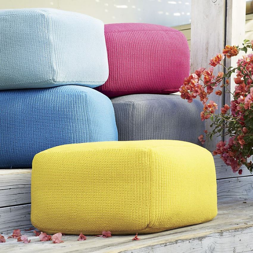 Outdoor poufs from Crate & Barrel