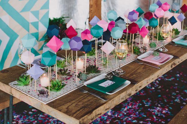 Pegboard table runner from Ruffled