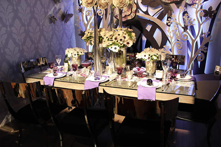 Purple Hued Dinner Table Design