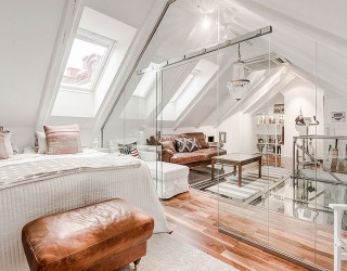 Awesome Glass Flooring and Scandinavian Beauty Shape Stockholm's Attic Duplex