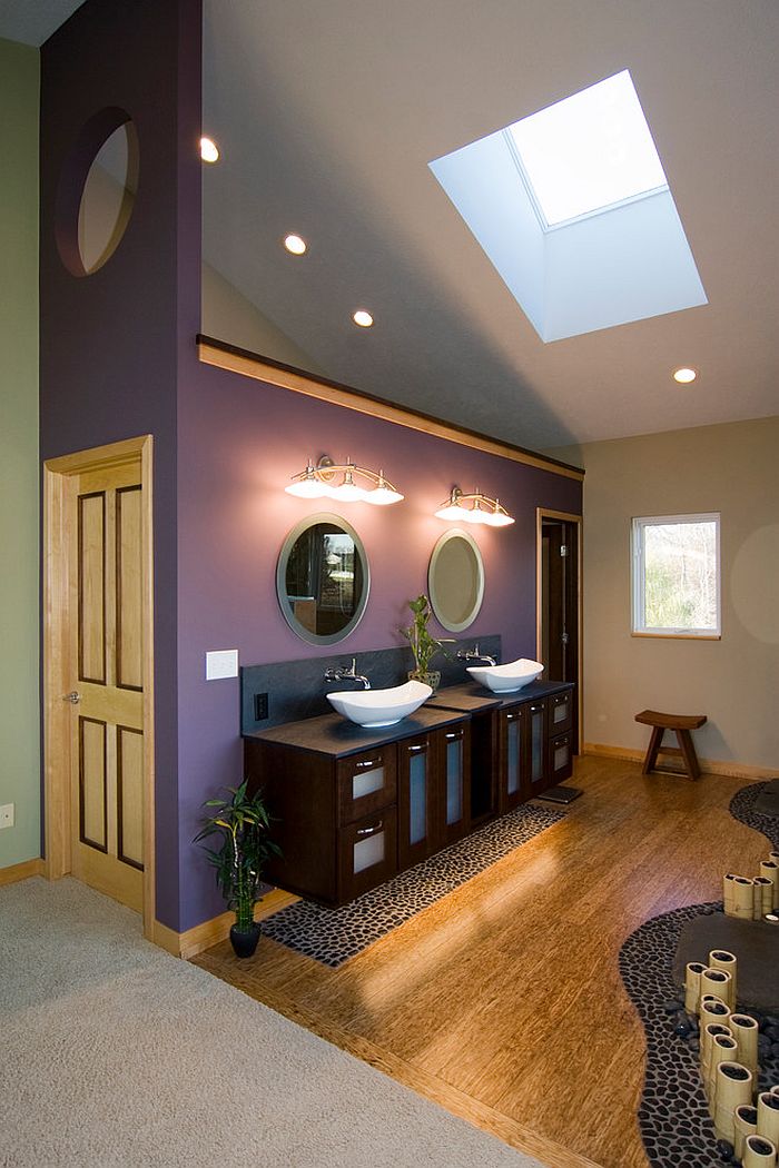 Skylight brings natural ventilation into the Asian bathroom [Design: DreamMaker Bath & Kitchen of Greater Grand Rapids]