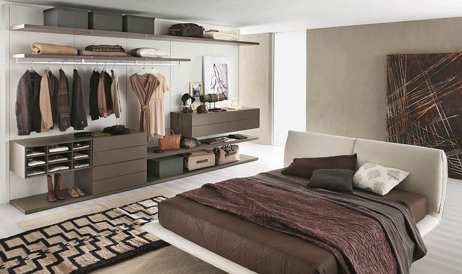 Sleek and open closet design keeps things organized