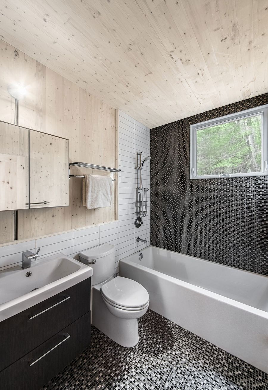 Smart bathroom combines the modern and the rustic