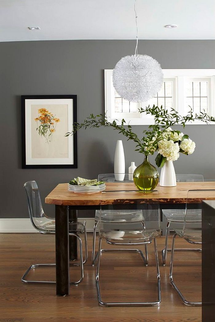 Smart dining room in gray keeps things simple and stylish