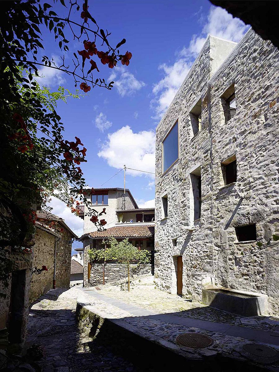 Stone walls of the house give it a classic and unique appeal