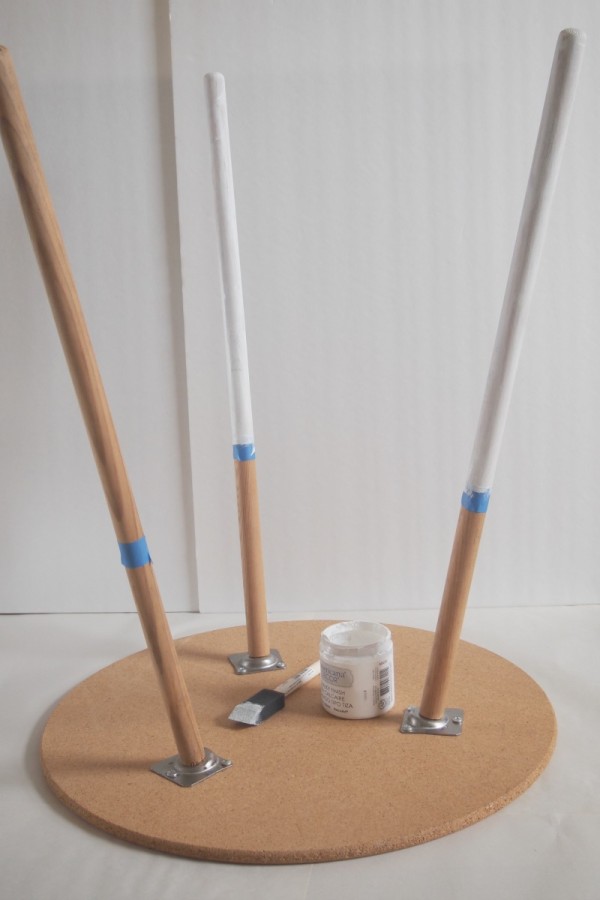 DIY Table With Stripes and Paint Dipped Legs