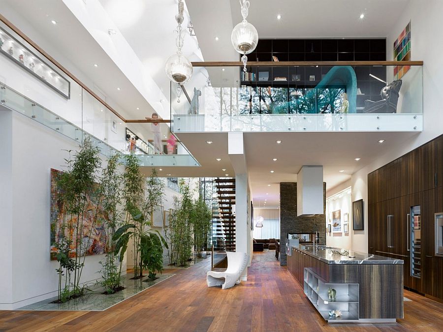 Atrium coupled with the skylight bring in a flood of natural light