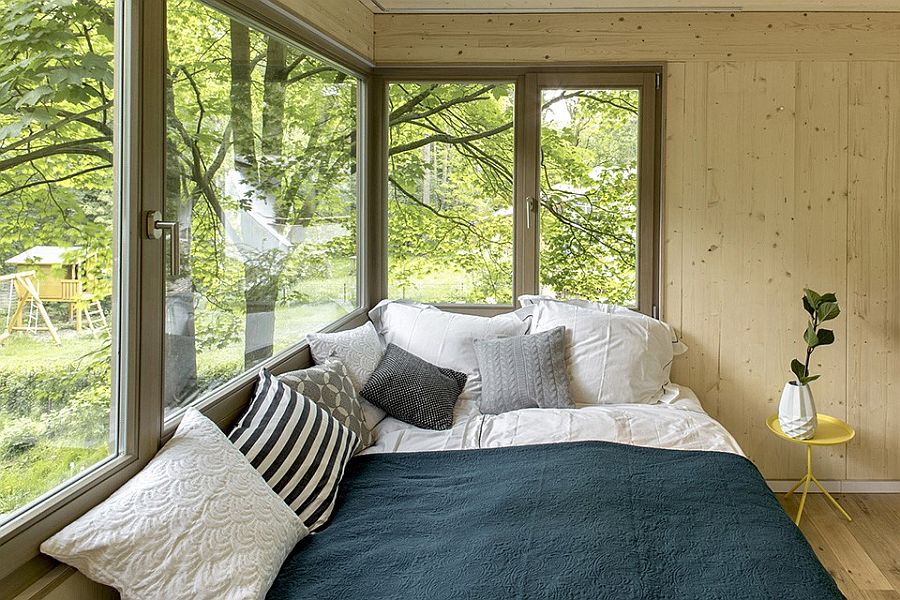 Bedroom of the treehouse with wonderful views