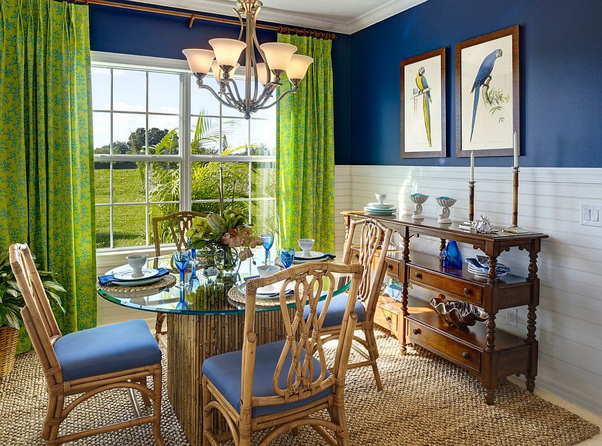 Blue and green give the room its tropical flavor [From: Neal Communities]