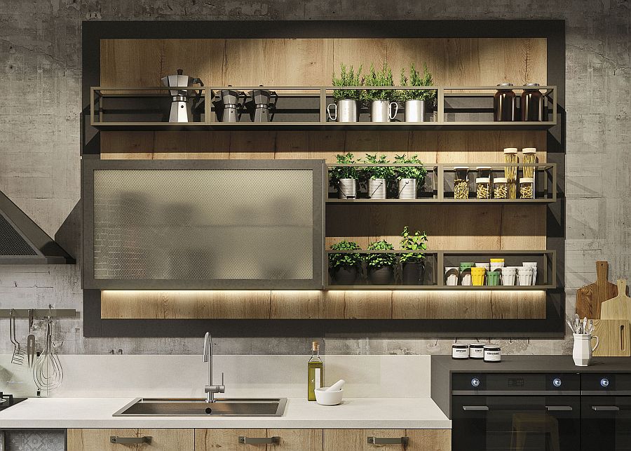 Brilliant kitchen cabinet design with built-in LED lighting