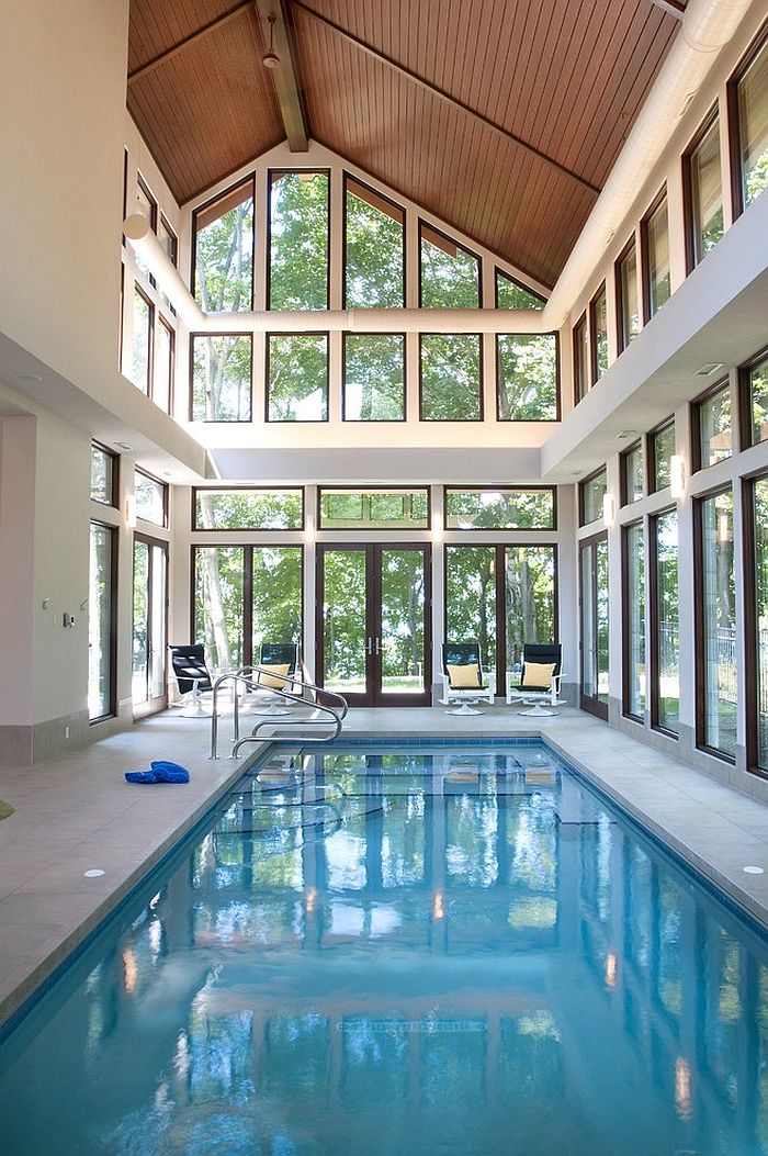 Concrete decks work beautifully for indoor pools as well [Design: Visbeen Architects]