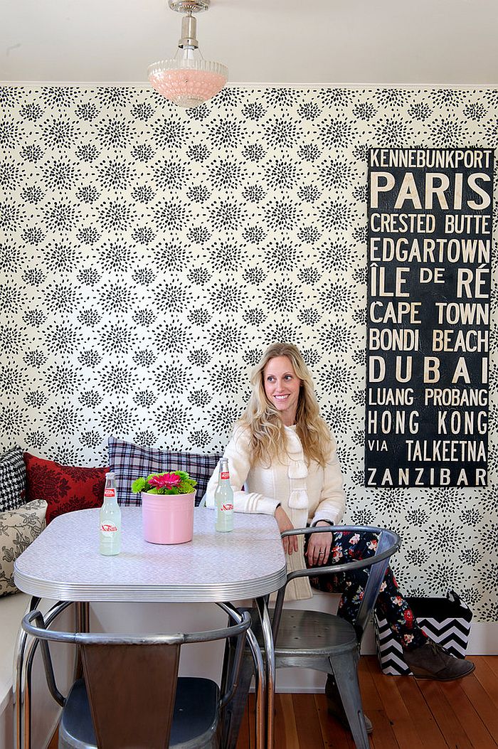 Cool wallpaper for the shabby chic dining room