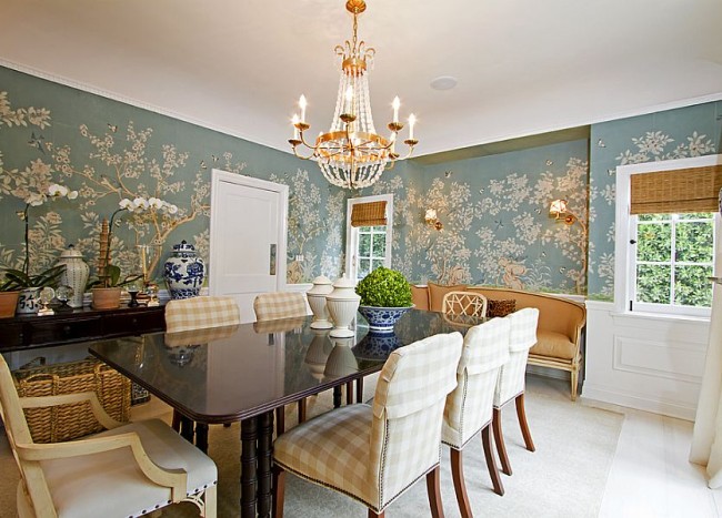 dining room ideas bold wallpaper