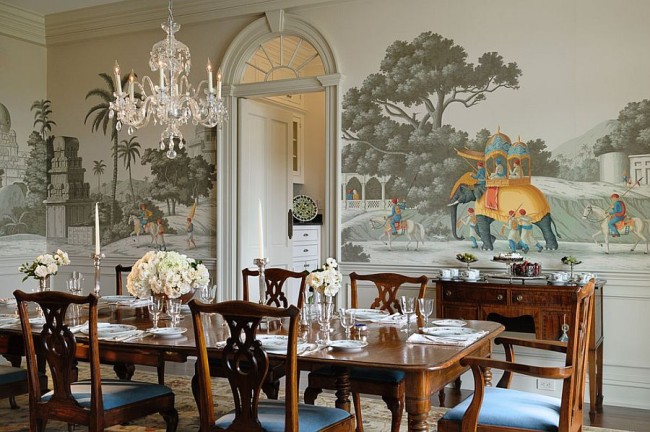 english dining room wallpaper