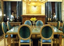 Dazzling-dining-room-in-blue-and-gold-with-custom-drapes-and-decor-217x155