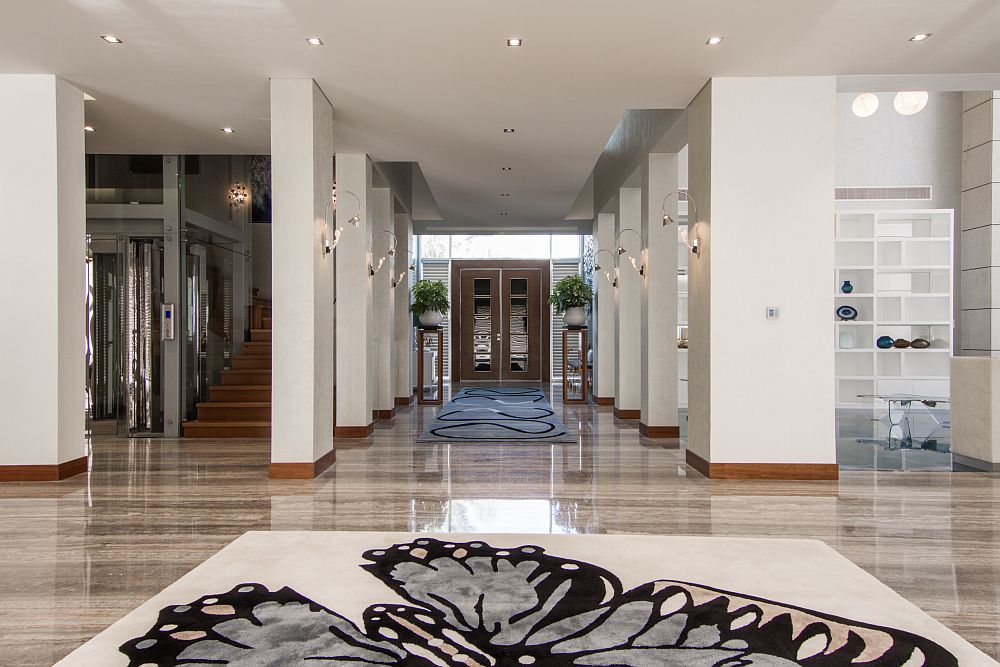 Double heighted grand entrance foyer of the villa