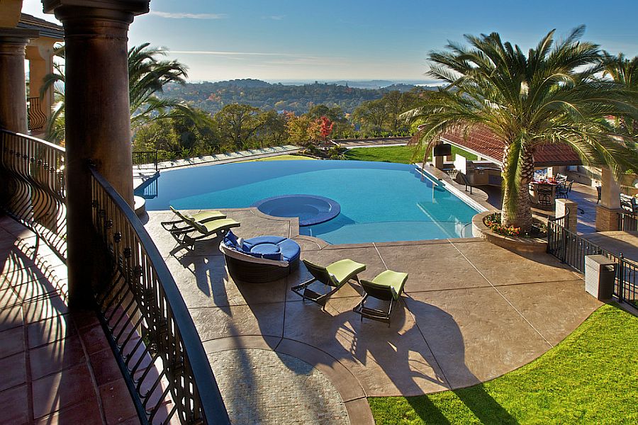 Exquisite tropical pool and backyard idea