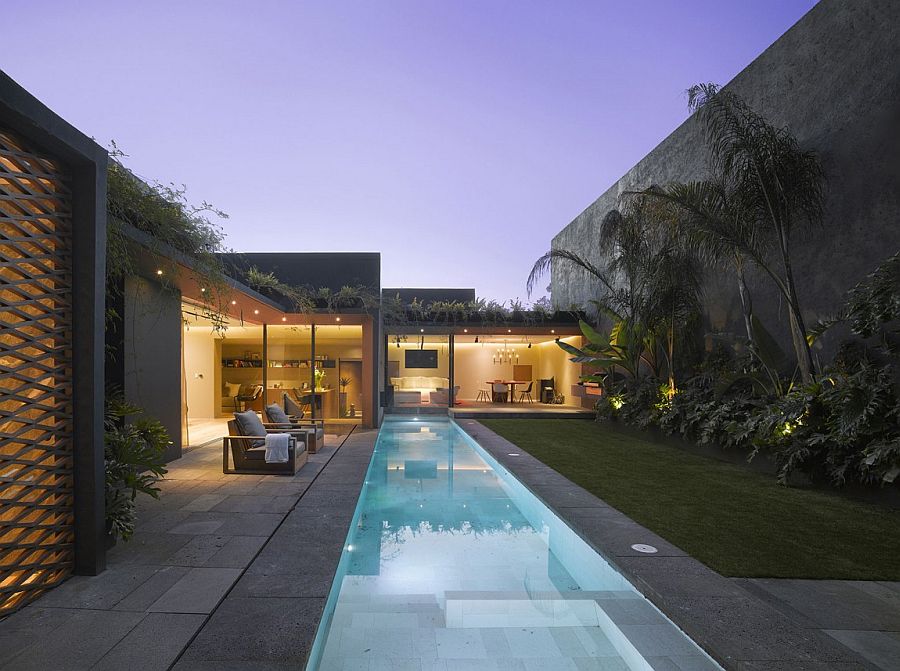 Fabulous Mexican home with green walls and roof