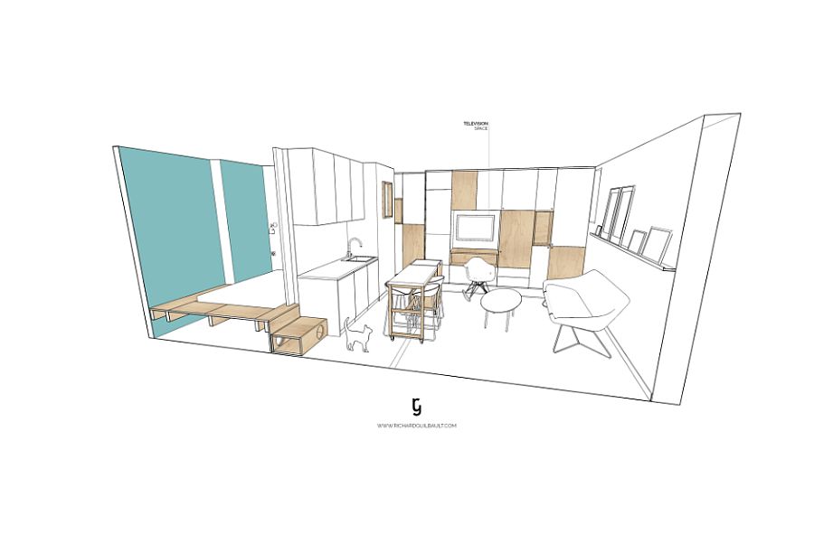 Floor plan of the chic Paris Apartment