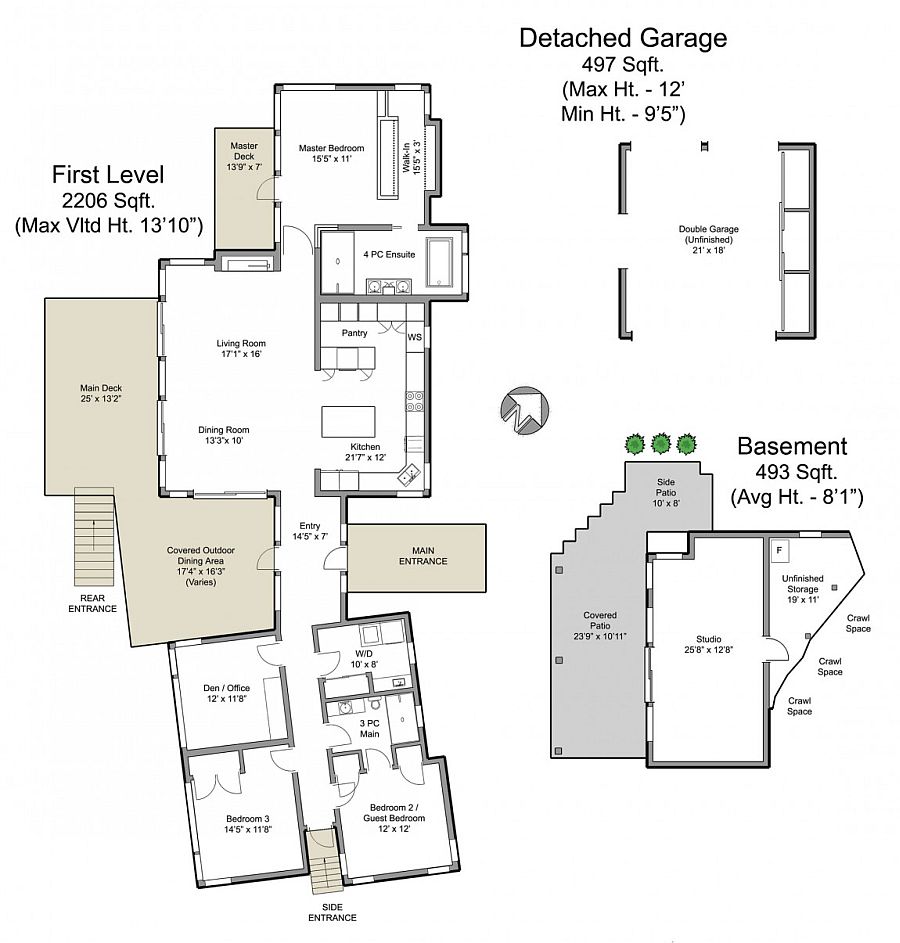 Floor plan of the gorgeous Saturna Island Retreat